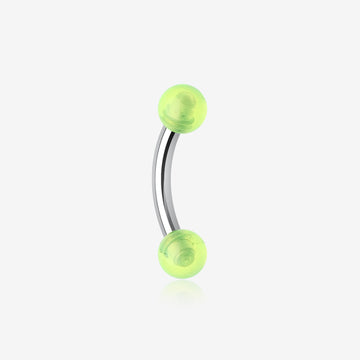 Acrylic Ball Curved Barbell Eyebrow Ring-Green